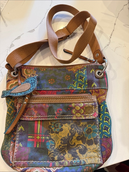 Fossil Handbags - Fossil patchwork Boho Multi-Color Crossbody Shoulder Bag